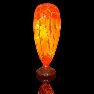 Art Deco Vase By Le Verre Français – “cardamine” Pattern