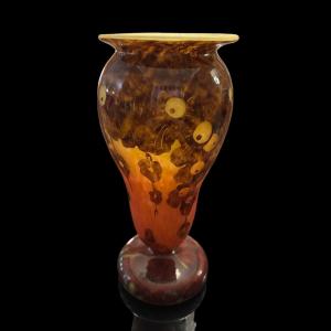 “oaks” Vase By Le Verre Français – Circa 1924