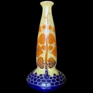 Large Vase Figs Décor From Le Verre Français