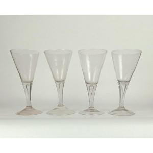 4 Large Glasses _ 18th Century