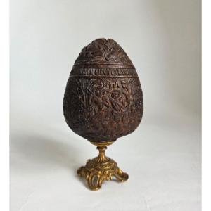 Carved Coconut - Monster Figure - 19th Century