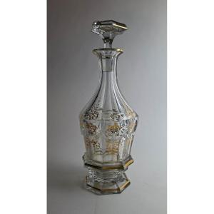Cut And Gilded Crystal Decanter - 19th Century