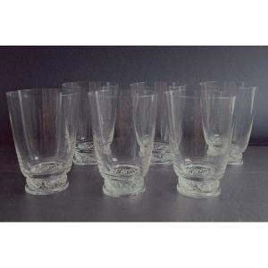 Set Of 6 Lalique Saint-hubert Tumblers