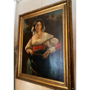 Painting Of An Italian Woman, Ha Monogram Ref: 312