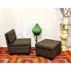 Vintage Armchair And Footstool