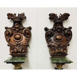 Pair Of Cherub Sculptures