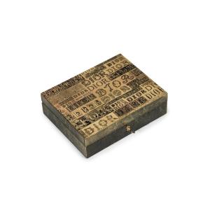 Leather Jewelry Box Engraved Brass Top Maison Dior Work Circa 1970