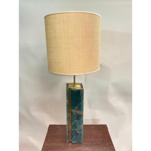 Blue Onyx Lamp Circa 1980