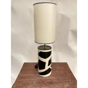 Ceramic Lamp From Longwy Circa 1980