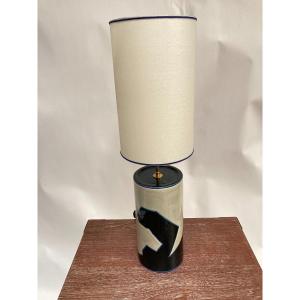 Longwy Ceramic Lamp Circa 1980