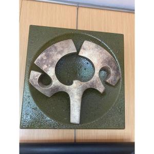 Enameled Metal Wall Sculpture  Around 1960