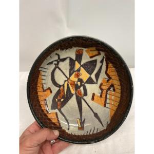 Africanist Style Ceramic Pocket Empty Box By Emile Masson