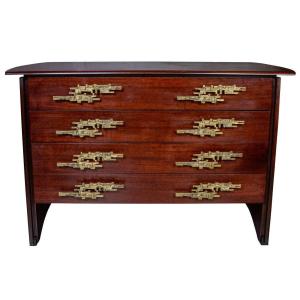 Rosewood Chest Of Drawers By Luciano Frigerio
