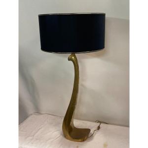 Large “stylized Bird” Lamp In Bronze Signed Ricardo Scarpa