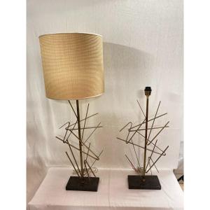 Pair Of Brutalist Lamps