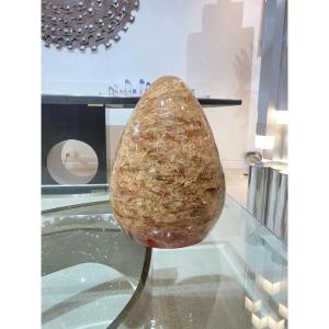 Large Crushed Ice Resin Egg Attributed To Pierre Giraudon
