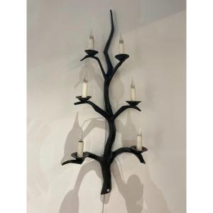 Pair Of Large Bronze Sconces Attributed To Felix Agostini