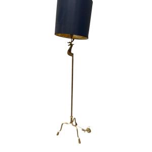 Wrought Iron And Gilded Floor Lamp Attributed To Jean-charles Moreux