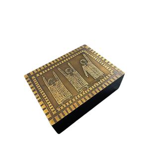 Box With Engraved Brass Decoration By Jean-pierre Chevalier