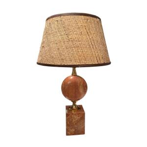 Pink Travertine Lamp By Barbier