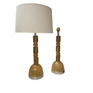 Pair Of Fractal Resin Lamps Attributed To Marie-claude De Fouquières