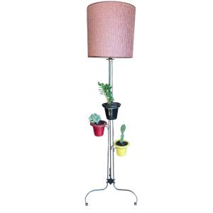 Metal And Ceramic Floor Lamp By Georges Asselbure