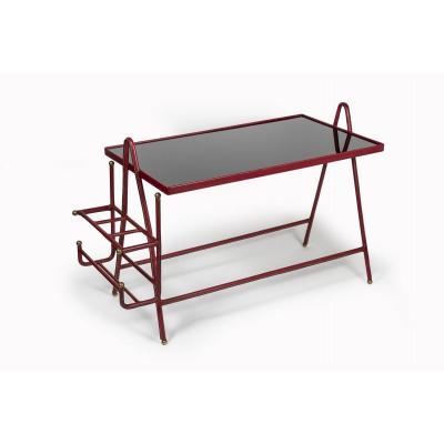 Leather Sheathed Coffee Table By Jacques Adnet