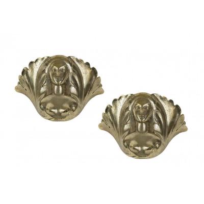 Pair Of Bronze Sconces Signed Scarpa