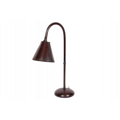 1950's Stitched Leather Desk Lamp By Jacques Adnet