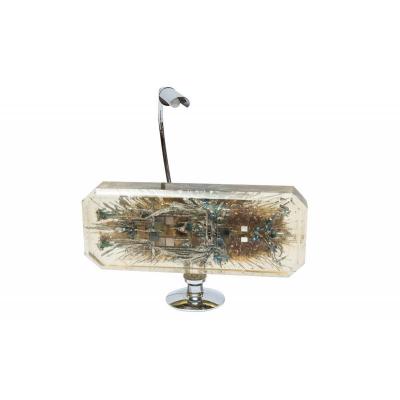 Lamp With Inclusion Resin Unique Piece Around 1970