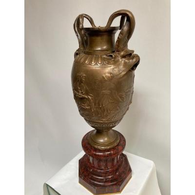 Large Patinated Bronze Vase By Ferdinand Barbedienne Circa 1870