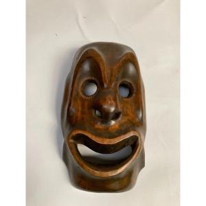 Large Decorative Mask In Carved Wood