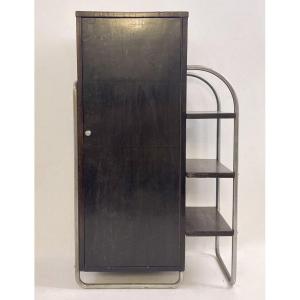 Modernist Wall Unit, Wood And Tubular Metal, 1920's