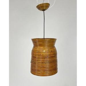 Bamboo Pendant Light, Italy, 1960s.