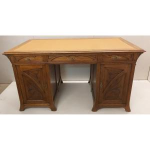 Art Nouveau Oak Desk