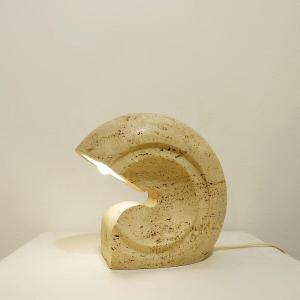 Travertine Table Lamp By Giuliano Sormani 