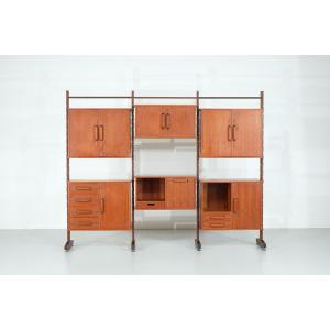Italian Wall Unit In Teak - 1960s