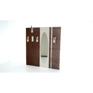 Mid-century Coat Rack With Integrated Mirror, Italy, 1970s