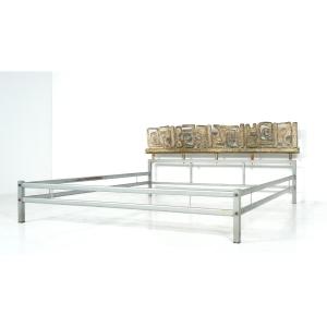 Mid-century Brass Bed By Luciano Frigerio, 1970s