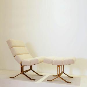 William Plunkett Lounge Chair With Foot Stool, Circa 1960s 