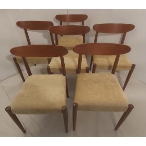 Set Of 6 Oswald Vermaerck Teak Chairs, Paola Model