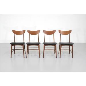 Set Of 4 Danish Teak Chairs - 1960s