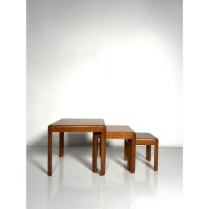 Set Of 3 Wooden Nesting Tables, Italy, 1970