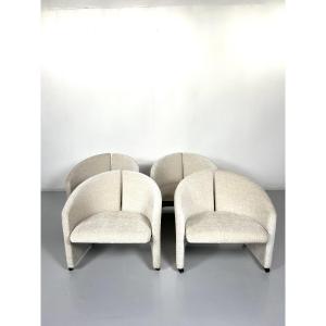 Pair Of Armchairs On Castors For Saporiti, Regarnis, Italy, 1970