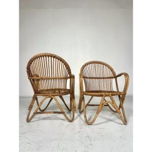 Pair Of Rattan Armchairs