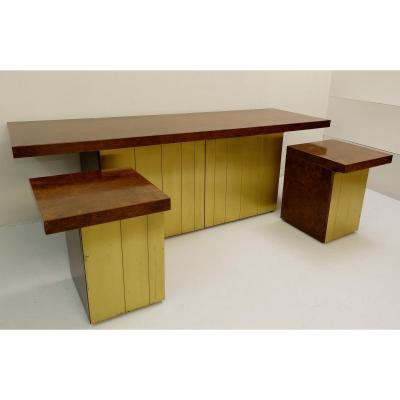 Ensemble De Credenza Et Tables De Nuit Par Luciano Frigerio