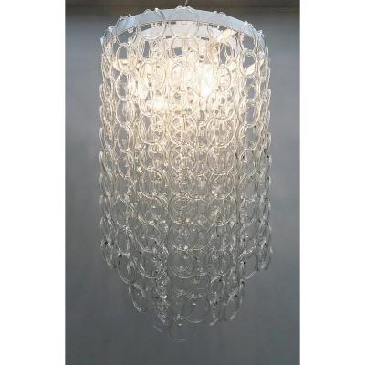 Italian Glass Link Chandelier - One Pair Available