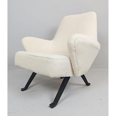 Italian Armchair By Formanova, Newly Upholstered