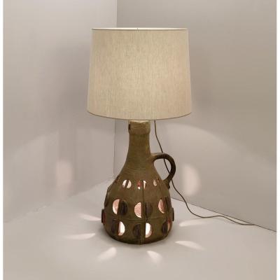 Enamelled And Openwork Ceramic Table Lamp