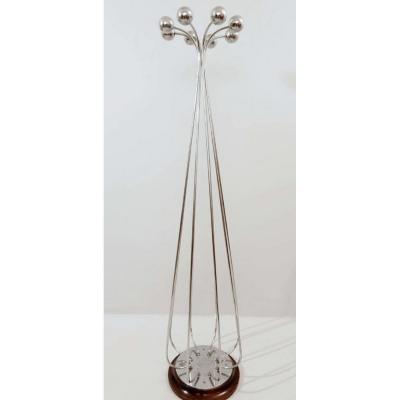 Italian Chrome Coat Rack By Reggiani, 1970s